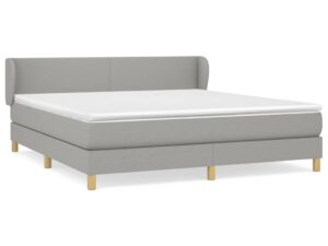 Giroletto a Molle con Materasso Grigio Chiaro180x200 cm Tessuto