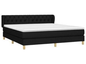 Giroletto a Molle con Materasso Nero 160x200 cm in Tessuto