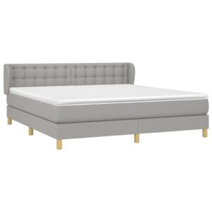 Giroletto a Molle con Materasso Grigio Chiaro160x200 cm Tessuto