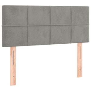 Giroletto a Molle con Materasso Grigio Chiaro 90x200 cm Velluto