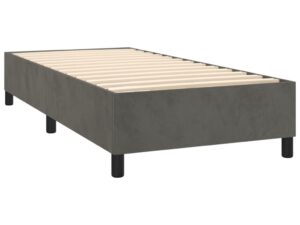 Giroletto a Molle con Materasso Grigio Scuro 100x200 cm Velluto