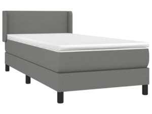 Giroletto a Molle con Materasso Grigio Scuro 90x190 cm Tessuto