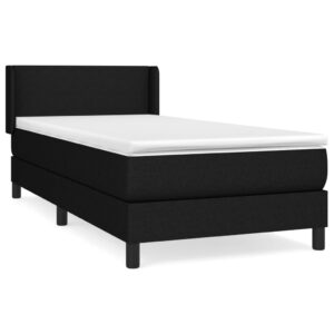 Giroletto a Molle con Materasso Nero 90x190 cm in Tessuto
