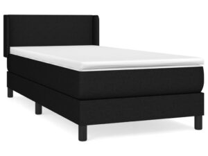 Giroletto a Molle con Materasso Nero 100x200 cm in Tessuto