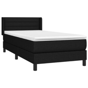 Giroletto a Molle con Materasso Nero 90x190 cm in Tessuto