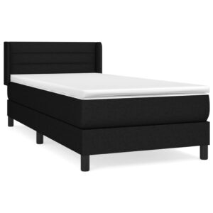 Giroletto a Molle con Materasso Nero 90x200 cm in Tessuto