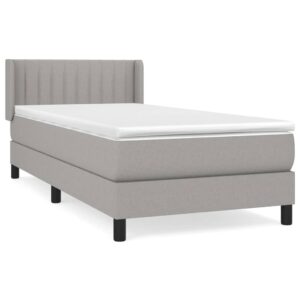 Giroletto a Molle con Materasso Grigio Chiaro100x200 cm Tessuto