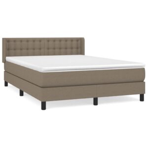 Giroletto a Molle con Materasso Tortora 140x200 cm in Tessuto