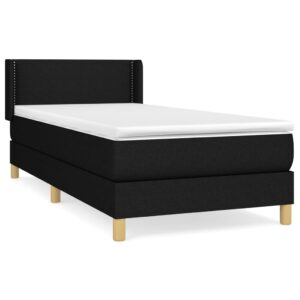 Giroletto a Molle con Materasso Nero 90x200 cm in Tessuto