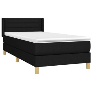 Giroletto a Molle con Materasso Nero 100x200 cm in Tessuto