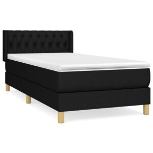 Giroletto a Molle con Materasso Nero 100x200 cm in Tessuto