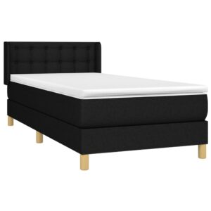 Giroletto a Molle con Materasso Nero 90x190 cm in Tessuto