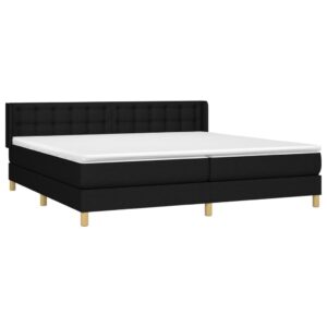 Giroletto a Molle con Materasso Nero 160x200 cm in Tessuto