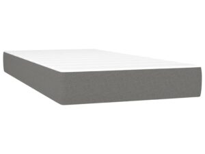 Giroletto a Molle con Materasso Grigio Scuro 90x190 cm Tessuto
