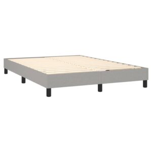 Letto a Molle Materasso e LED Grigio Chiaro 140x200 cm Tessuto