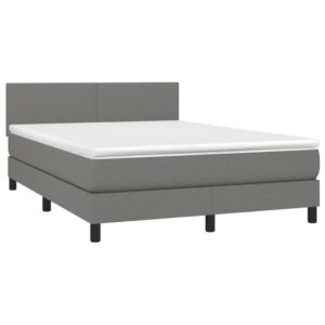 Giroletto a Molle con Materasso Grigio Scuro 140x200cm Tessuto