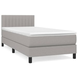 Giroletto a Molle con Materasso Grigio Chiaro 90x190 cm Tessuto