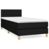 Giroletto a Molle con Materasso Nero 90x190 cm in Tessuto