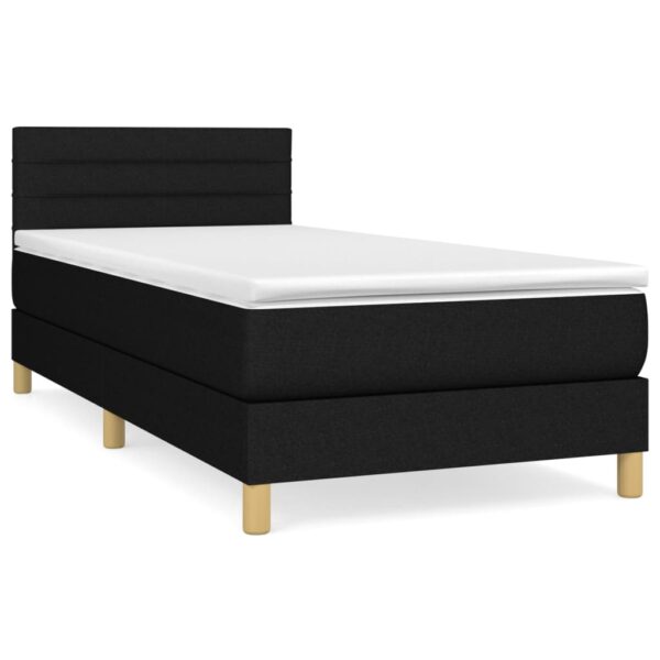 Giroletto a Molle con Materasso Nero 90x190 cm in Tessuto