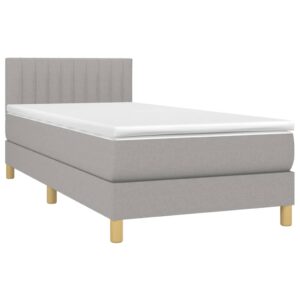 Giroletto a Molle con Materasso Grigio Chiaro100x200 cm Tessuto
