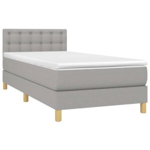 Giroletto a Molle con Materasso Grigio Chiaro 80x200 cm Tessuto