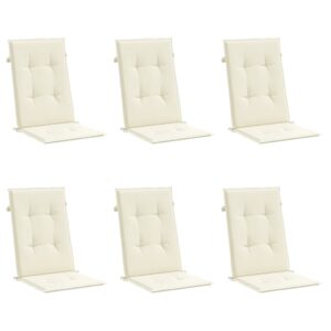 Cuscini per Sedie 6 pz Crema 120x50x3 cm in Tessuto