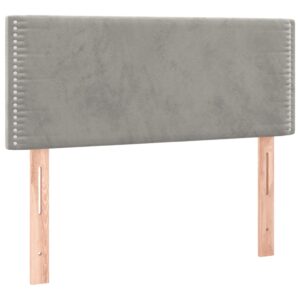 Giroletto a Molle con Materasso Grigio Chiaro 100x200cm Velluto