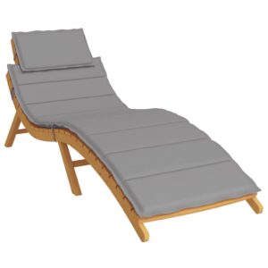 Cuscino per Lettino Grigio 186x58x4 cm in Tessuto Oxford