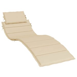 Cuscino per Lettino Beige 186x58x4 cm in Tessuto Oxford
