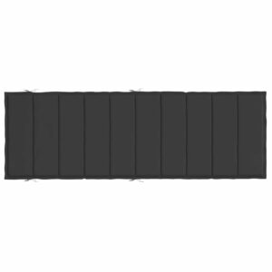 Cuscino per Lettino Nero 186x58x4 cm in Tessuto Oxford