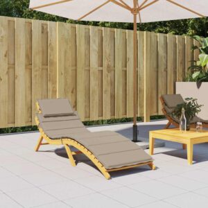 Cuscino per Lettino Tortora 186x58x4 cm in Tessuto Oxford