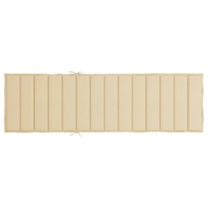 Cuscino per Lettino Beige 200x60x3 cm in Tessuto Oxford