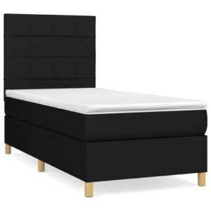 Giroletto a Molle con Materasso Nero 100x200 cm in Tessuto