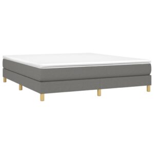 Giroletto a Molle con Materasso Grigio Scuro 160x200 cm Tessuto