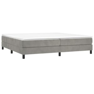 Giroletto a Molle con Materasso Grigio Chiaro 200x200cm Velluto