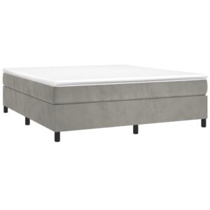 Giroletto a Molle con Materasso Grigio Chiaro 180x200cm Velluto