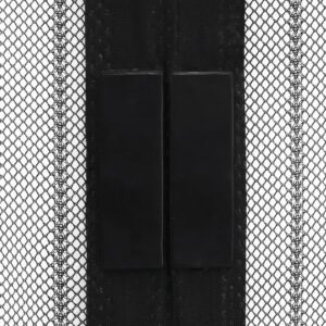 Tende Antimosche 2 pz per Porte con Magneti Nere 220x110 cm