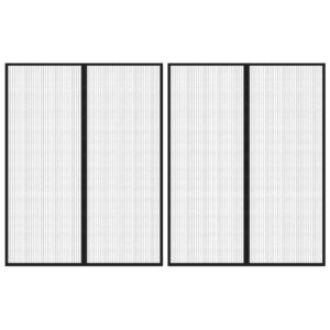 Tende Antimosche 2 pz per Porte con Magneti Nere 230x160 cm