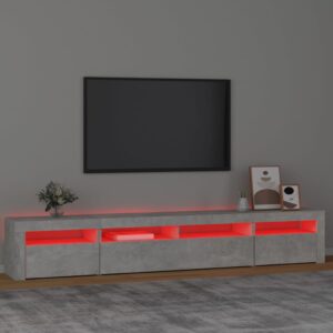 Mobile Porta TV con Luci LED Grigio Cemento 240x35x40 cm