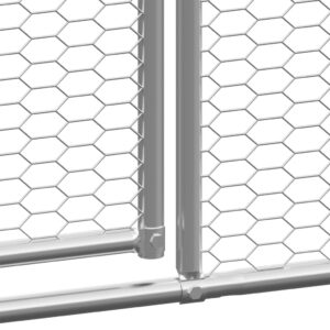 Gabbia per Polli da Esterno 2x4x2 m in Acciaio Zincato