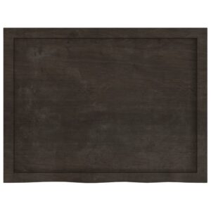 Piano Tavolo Marrone 80x60x(2-4) cm Rovere Massello Trattato