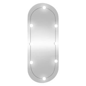 Specchio da Parete con Luci LED 45x100 cm Vetro Ovale