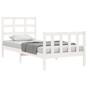 Giroletto senza Materasso Bianco 90x200 cm Legno Massello Pino