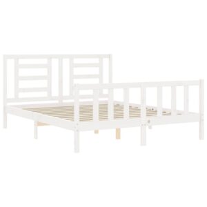 Giroletto senza Materasso Bianco 160x200 cm Legno Massello Pino