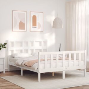 Giroletto senza Materasso Bianco 120x200 cm Legno Massello Pino