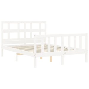 Giroletto senza Materasso Bianco 140x200 cm Legno Massello Pino