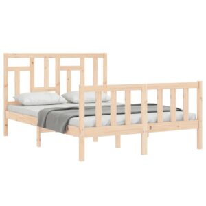 Letto senza Materasso 140x190 cm in Legno Massello di Pino