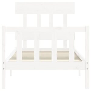 Giroletto senza Materasso Bianco 90x200 cm Legno Massello Pino