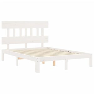 Giroletto senza Materasso Bianco 140x200 cm Legno Massello Pino