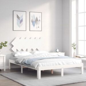 Giroletto senza Materasso Bianco 120x200 cm Legno Massello Pino